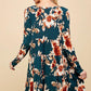 Floral V-Neck Tiered Midi Dress - Southern Sassy Boutique