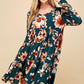 Floral V-Neck Tiered Midi Dress - Southern Sassy Boutique