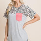 Leopard and Pintstripe Top - Southern Sassy Boutique