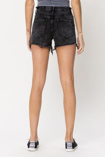 High Waisted Frayed Denim Shorts - Southern Sassy Boutique