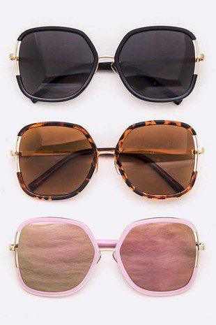 Image: Oversize Square Fashion Sunglasses Pink | Southern Sassy Boutique