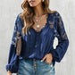 Image: Lace Patchwork Blouse Blue | Southern Sassy Boutique