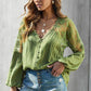 Image: Lace Patchwork Blouse Green | Southern Sassy Boutique