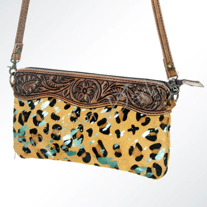 American Darling Cheetah & Turquoise Acid Wash Small Crossbody Bag