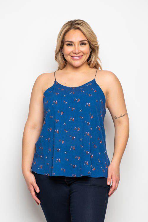 Image: Floral Print Halter Top Blue | Southern Sassy Boutique