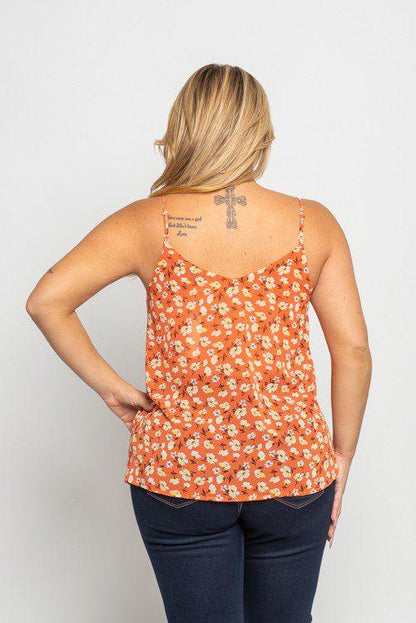 Button Down Floral Cami Strap Top - Southern Sassy Boutique