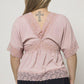Lace Trim Button Down Top - Southern Sassy Boutique
