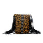 Myra Bag Western Dark Cowhide Cheetah and Leather Handbag
