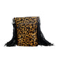 Myra Bag Western Dark Cowhide Cheetah and Leather Handbag