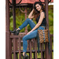 Myra Bag Western Dark Cowhide Cheetah and Leather Handbag