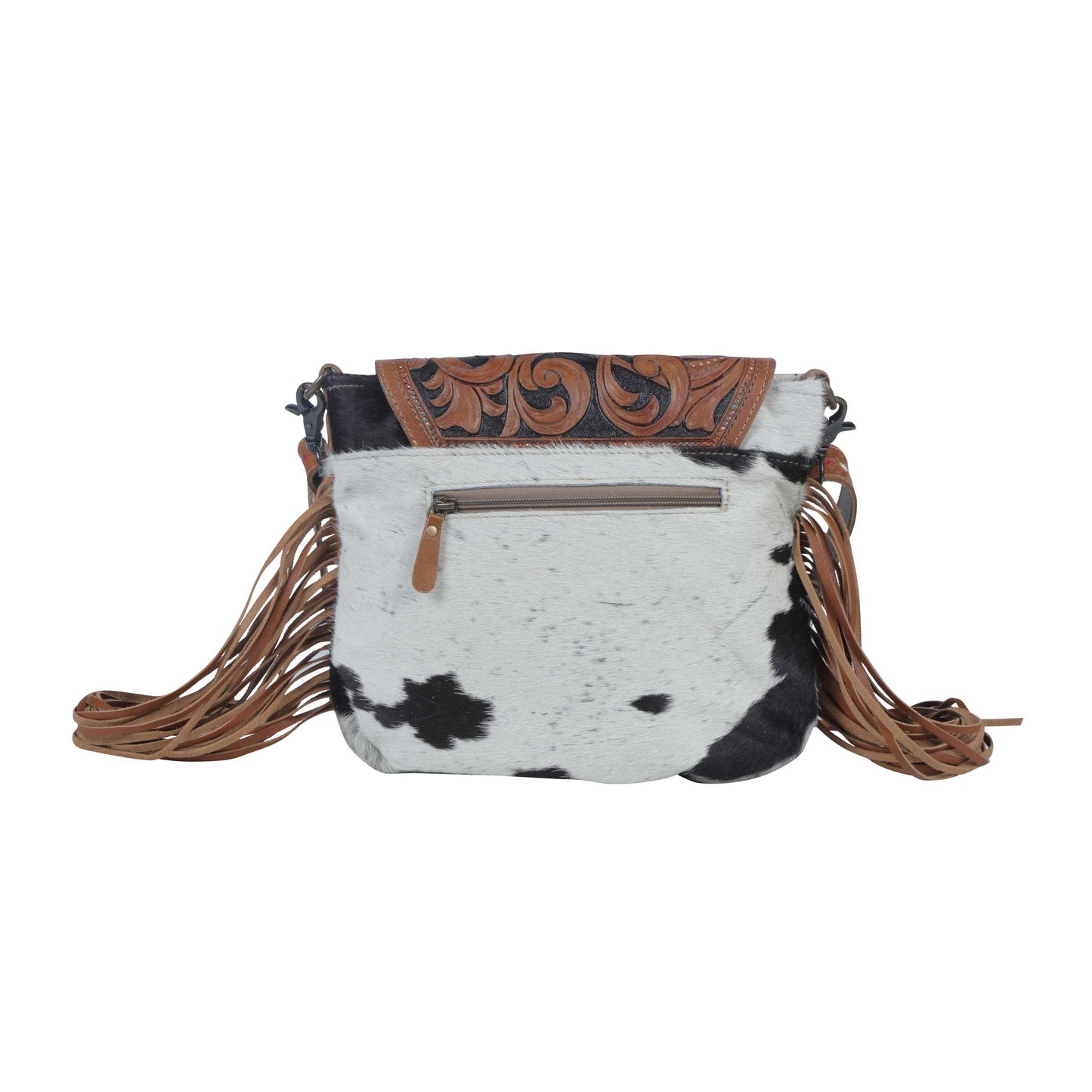 Myra Bag Hand Tooled and Cowhide Crossbody Bag