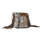 Myra Bag Azure Hand Tooled and Cowhide Bag