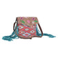 Myra Bag Floral Pink Hand Tooled Western Bag