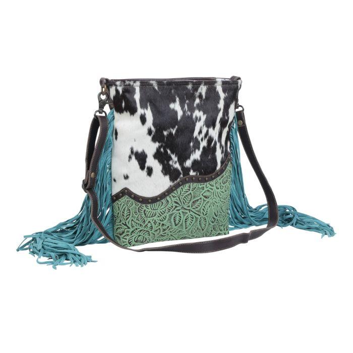 Myra Bag Cowhide and Hand Tooled Bag - Southern Sassy Boutique