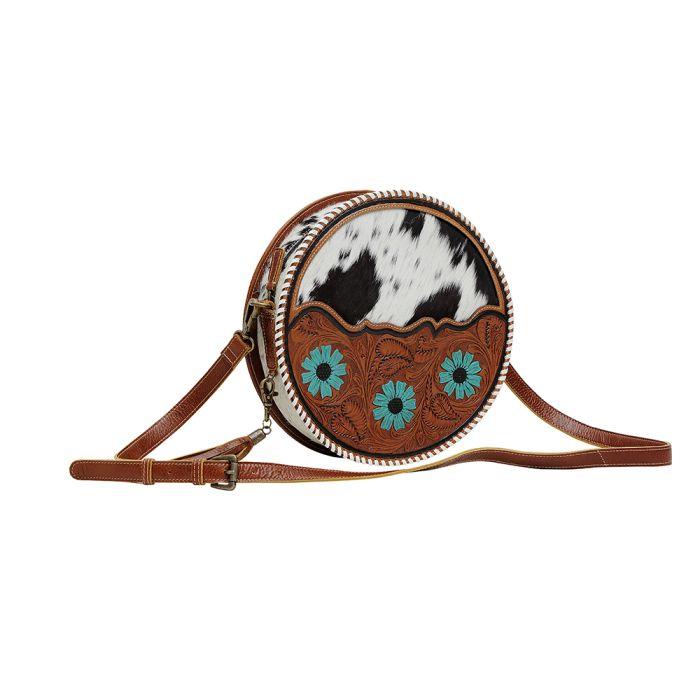 Myra Bag Turquoise Ash Round Crossbody Bag - Southern Sassy Boutique