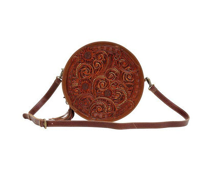 Myra Bag Crimson Orchid Round Crossbody Bag - Southern Sassy Boutique