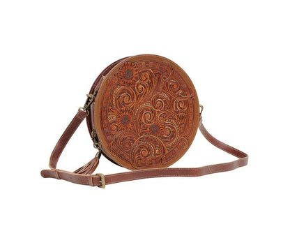 Myra Bag Crimson Orchid Round Crossbody Bag - Southern Sassy Boutique