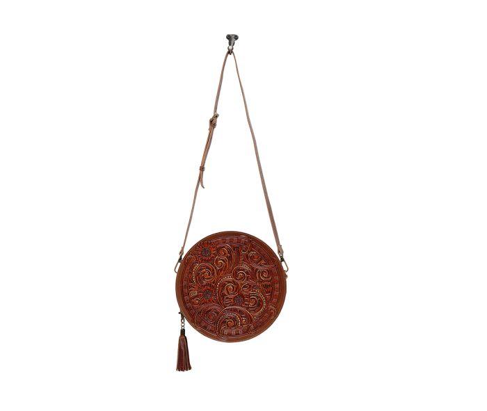 Myra Bag Crimson Orchid Round Crossbody Bag - Southern Sassy Boutique