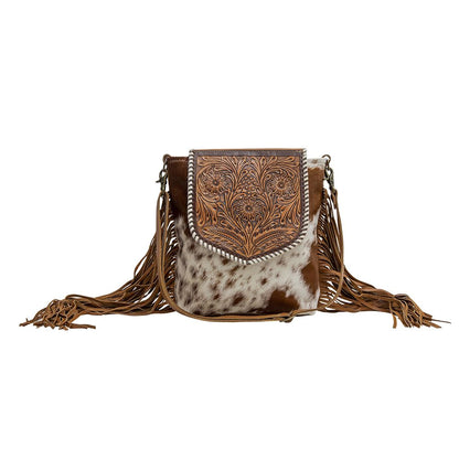 Myra Bag Squander Hand Tooled and Hair-On Bag