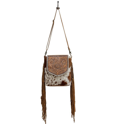 Myra Bag Squander Hand Tooled and Hair-On Bag