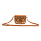 Myra Bag Floral Hand Tooled and Cowhide Small Crossbody Bag